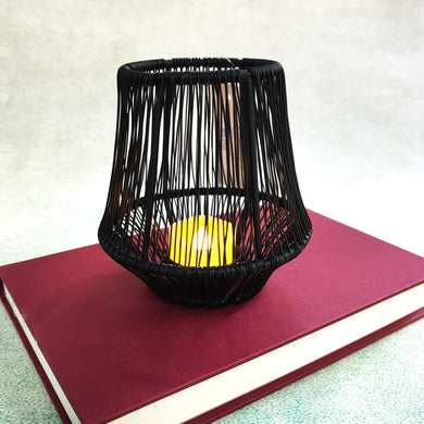 Vitu Matt Black Cage Candle / Tealight Holder by Light & Living