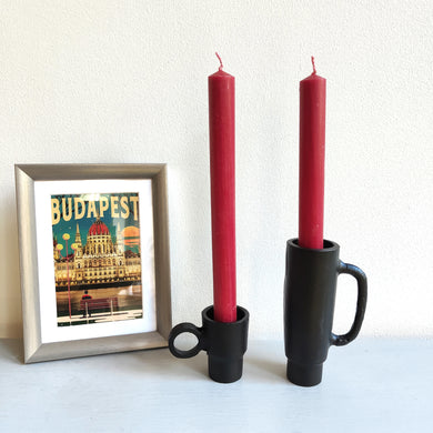 Oppilo Matt Black Candle Holders by Light & Living