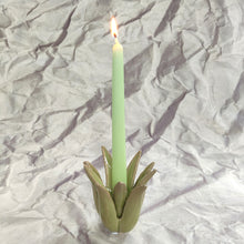 Green ceramic candlestick by Light & Living