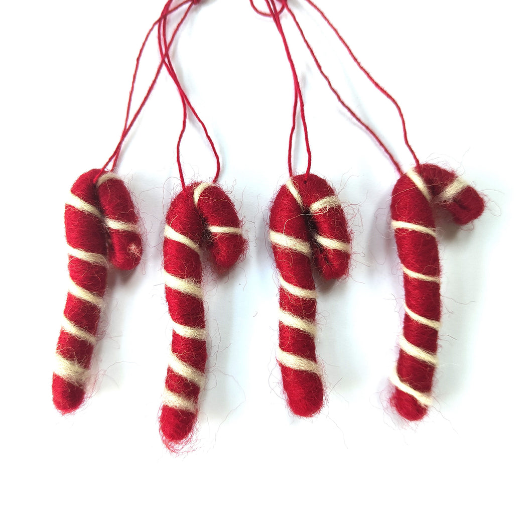 Sass & Belle Mini Candy Cane Christmas Decorations ~ Set of Four