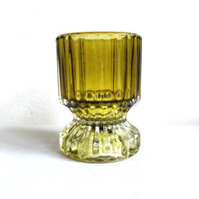 Pip Olive Green Glass Ribbed Tealight Holder by Light & Living