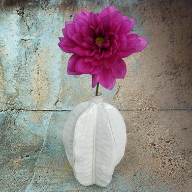 Akosi Ceramic Vase in white by Light & Living ~ Starfruit shape