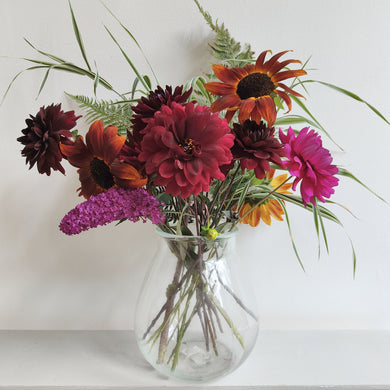 Large clear glass bulbous vase by Gisela Graham