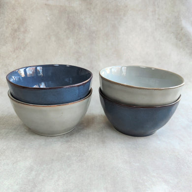 Glazed Ceramic Bowls ~ Inky Blue or Frosty Grey ~ Grand Illusions