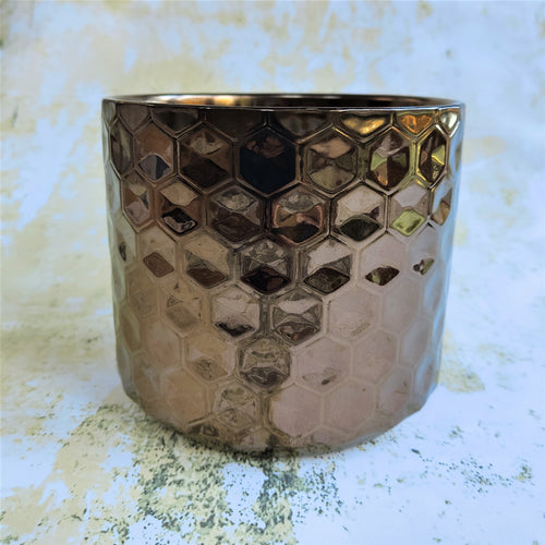 Copper Honeycomb Planter / Plant Pot Cover by Gisela Graham
