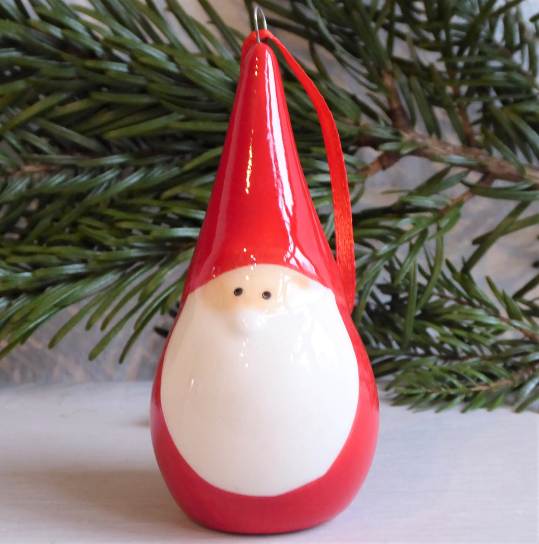 Hanging Nordic Santa Christmas Decorations ~ Grey or Red