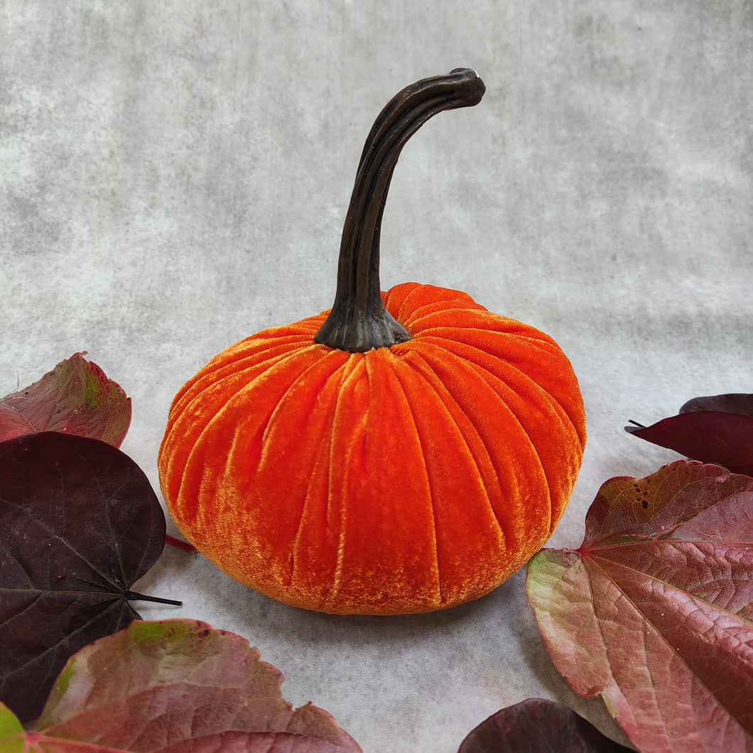 Soft Velvet Pumpkins - gold, orange, green or blue