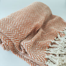 Fair Trade Chevron Blanket / Throw ~ Namaste ~ Blue or Terracotta