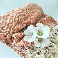 Fair Trade Chevron Blanket / Throw ~ Namaste ~ Blue or Terracotta