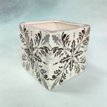 Square Grey Patterned Pots / Planters
