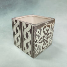 Square Grey Patterned Pots / Planters