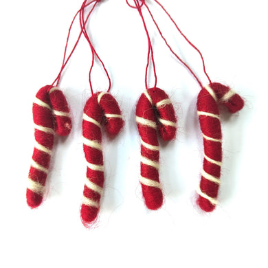 Sass & Belle Mini Candy Cane Christmas Decorations ~ Set of Four