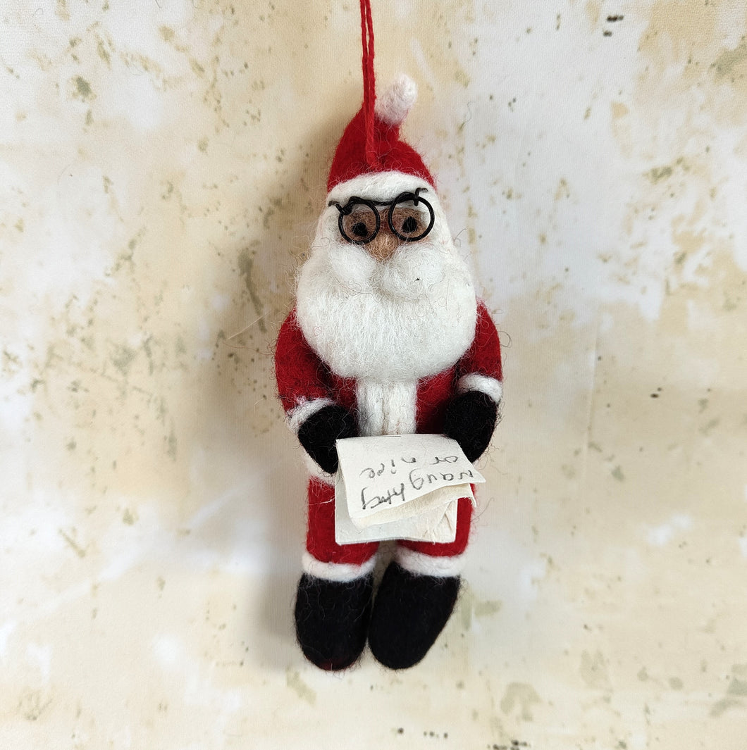 Naughty or Nice Santa Felt Chrismas Tree Decoration by Felt So Good