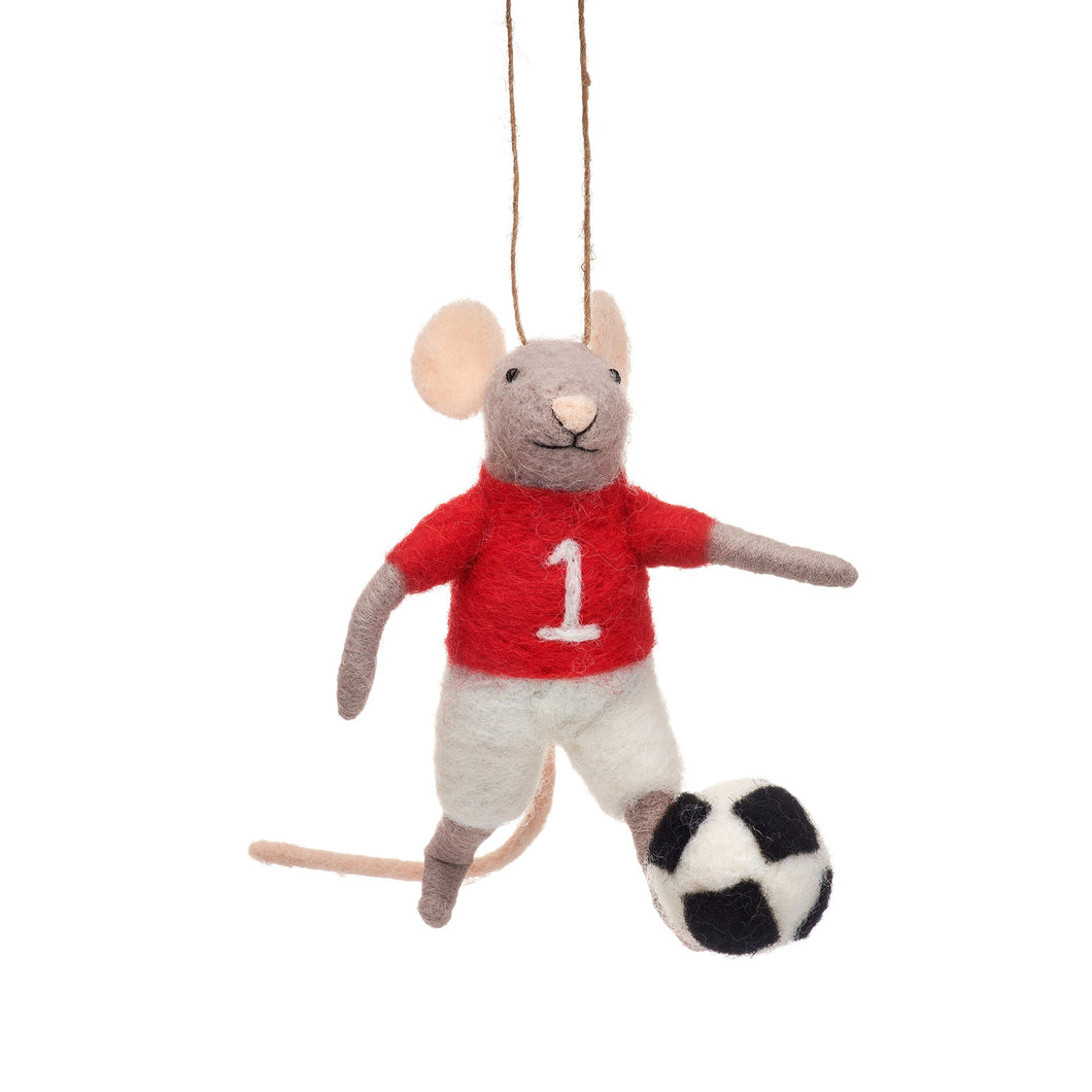 Football Mouse Hanging Christmas Tree Decoration