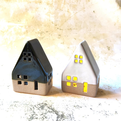 LED Ceramic Houses by Gainsborough Gifts.  Available in white or green.