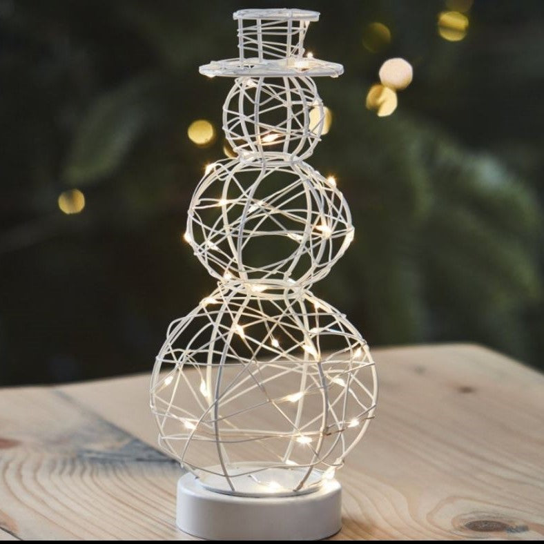 White Snowman LED Table Light by Lightstyle London