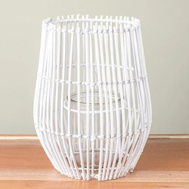 Rattan Lantern ~ White