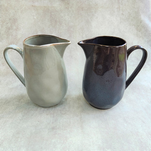 Glazed Ceramic Jugs ~ Inky Blue or Frosty Grey ~ by Grand Illusions