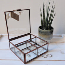 Glass & Copper Finish Jewellery Box ~ Fair Trade