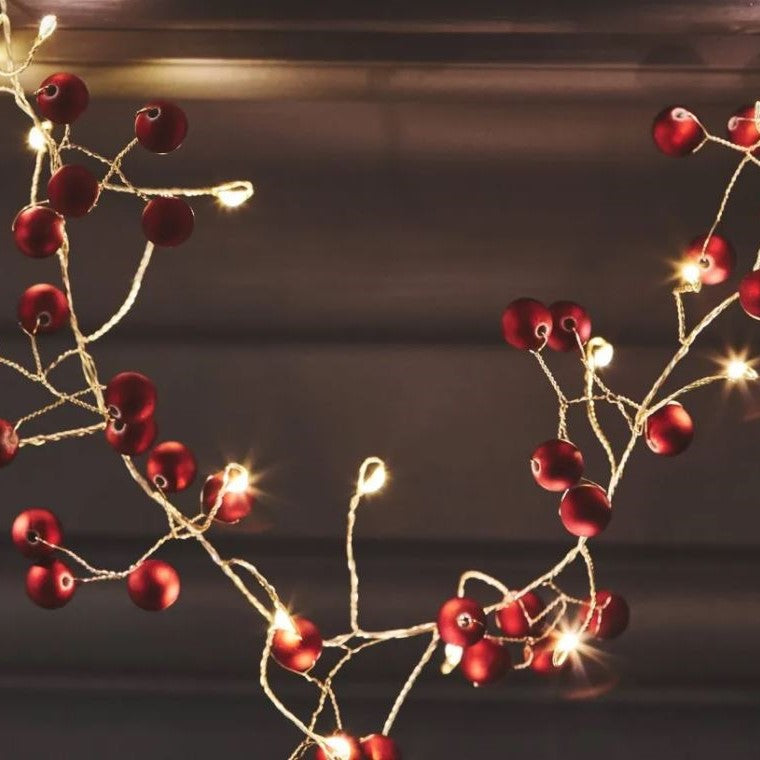 Red Berry Light String ~ Battery Powered ~ by Lightstyle London