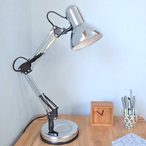 Hinged desk lamp ~ chrome ~ Leitmotiv