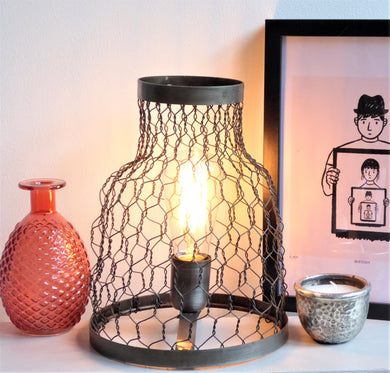 Metal Cage Lamp ~ Light & Living Tunos ~ Rustic Aged Vintage Industrial Lighting