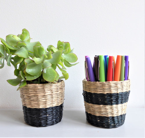 Mini Seagrass Baskets ~ Set of Two ~ Sass & Belle