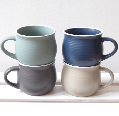 Stoneware Mugs in Four Earth Tones by Grand Illusions