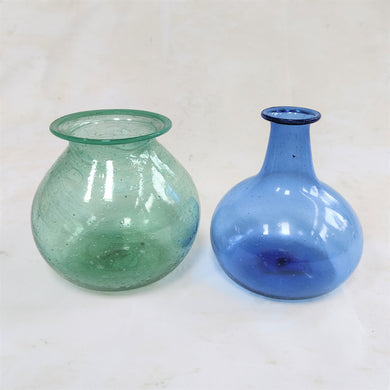Recycled Glass Vases by Grand Illusions ~ Teal or Lapis Blue