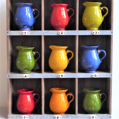 Colourful Spanish Ceramic Jugs ~ Blue, Red, Lime, Yellow, Green, Orange