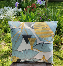 Palm Print Fabric Cushion